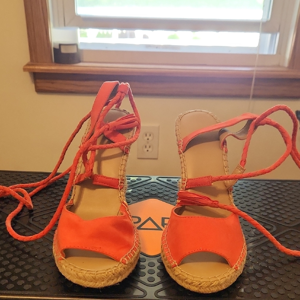 Chic Coral Espadrille Sandals